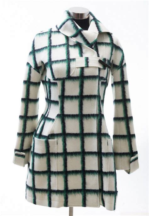 dior black and white check coat